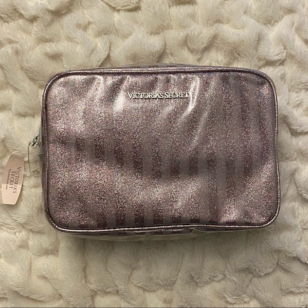 Victoria’s Secret Glitter Stripe Cosmetic Case